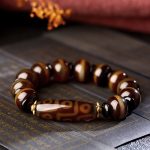 Buddha Stones Tibetan Natural Nine-Eye Dzi Bead Agate Wealth Blessings Bracelet Bracelet BS 1