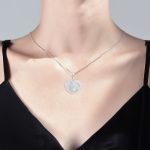 Buddha Stones 925 Sterling Silver Laughing Buddha White Jade Luck Blessing Necklace Pendant Necklaces & Pendants BS 7