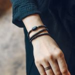 Buddha Stones Rainbow Obsidian Ebony Wood Copper Healing Triple Wrap Bracelet Bracelet BS 13
