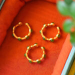 Buddha Stones Cyan Jade Healing Calm Adjustable Ring Rings BS 13