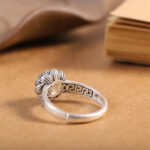 Buddha Stones925 Sterling Silver Lotus Red Agate Confidence Blessing Ring Ring BS 10