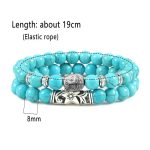 Buddha Stones 2Pcs Natural Crystal Agate Buddha Protection Bracelet Bracelet BS 15