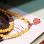 Buddha Stones Amber Healing Balance Necklace Flower Charm Bracelet Bracelet Necklaces & Pendants BS 6