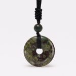 Buddha Stones Lucky Coin Pendant Healing Crystal Gemstone Necklace Necklaces & Pendants BS Dragon Blood Stone