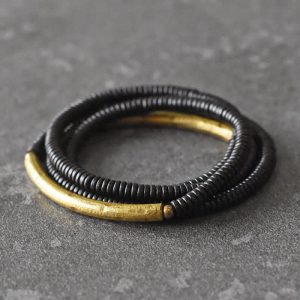 Buddha Stones Ebony Wood Copper Balance Multilayered Bracelet Bracelet BS 17-17.5cm