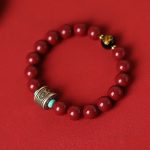 Buddha Stones 925 Sterling Silver Chinese Zodiac Natal Buddha Cinnabar Om Mani Padme Hum Calm Bracelet Bracelet BS 15