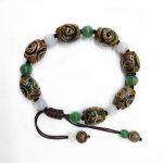 Buddha Stones Tibetan Three-eyed Dzi Bead Luck Protection Braided Bracelet Bracelet BS 7