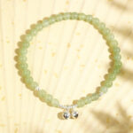 Buddha Stones 925 Sterling Silver Natural Hetian Jade Prosperity Bell Charm Anklet Anklet BS 7