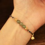 Buddha Stones Handcrafted Hetian Jade Lotus Charm Luck Braided Bracelet Bracelet BS 8