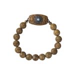 Buddha Stones Green Sandalwood Ebony Wood Sandalwood Om Mani Padme Hum Soothing Bracelet Bracelet BS 7