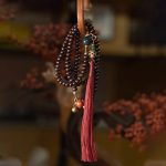 Buddha Stones 108 Mala Beads Natural Tibet Purple Bodhi Seed Auspiciousness Bracelet Mala Bracelet BS 6