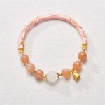 Buddha Stones Sun Stone Golden Silk Jade Lily of the Valley Charm Positive Bracelet Bangle Bracelet Bangle BS 1