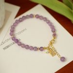 Buddha Stones Natural Amethyst Crystal Relieves Stress Bracelet Bracelet BS 4
