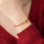 Buddha Stones 999 Sterling Silver Ruyi Handle Fu Character Fortune Luck Rope Bracelet Bracelet BS 3