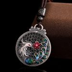 Buddha Stones 990 Sterling Silver Phoenix Luck Protection Necklace Pendant Necklaces & Pendants BS 5