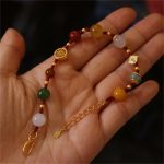 Buddha Stones 925 Sterling Silver Natural Hetian Jade Amber Red Agate Crystals Luck Bracelet Bracelet BS Hetian Jade&Amber&Red Agate