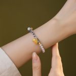 Buddha Stones 925 Sterling Silver Lotus Pearl Colorful Rope Chalcedony Prosperity Bracelet 4