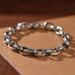 Buddha Stones Om Mani Padme Hum Double Dorje Copper Engraved Wisdom Bracelet Bracelet BS 1
