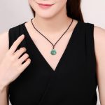 Buddha Stones Laughing Buddha Cyan Jade Success Necklace String Pendant Necklaces & Pendants BS 4