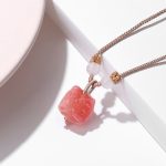 Buddha Stones Natural Silver Sheen Obsidian Red Agate Dancing Lion Protection Necklace Pendant Necklaces & Pendants BS 6