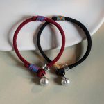 Buddha Stones 925 Sterling Silver Tibetan Handmade Om Mani Padme Hum Persimmon Charm Luck Protection Braided Bracelet Bracelet BS 1