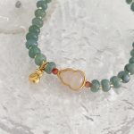 Buddha Stones Natural Hetian Jade Pearl Peace Buckle Fu Character Gourd Money Bag Strawberry Quartz PiXiu Luck Bracelet Bracelet BS 7