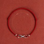 Buddhastoneshop 925 Sterling Silver Endless Knot Protection Luck Red String Bracelet Anklet