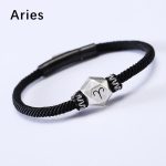 Buddha Stones 999 Sterling Silver 12 Constellations of the Zodiac Protection Handmade String Bracelet Bracelet BS Aries 19CM