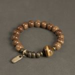 Buddha Stones Kuka Seed Tiger Eye Gold Sheen Obsidian Copper Wealth Luck Bracelet Bracelet BS Kuka Seed&Tiger Eye 17-17.5cm