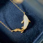 Buddha Stones 925 Sterling Silver White Jade Dolphin Luck Necklace Pendant Necklaces & Pendants BS 7
