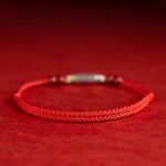 Buddha Stones 925 Sterling Silver Koi Fish Cinnabar Bead Wealth Handcrafted Braided Bracelet Anklet Bracelet Anklet BS 4