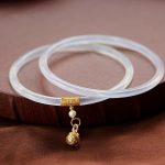 Buddha Stones Natural Cyan White Jade Success Bracelet Bracelet BS White Jade(58mm fit for Circumference 19-21cm)