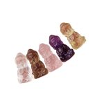 Buddha Stones Various Crystal Amethyst Pink Crystal White Crystal Citrine Buddha Carved Spiritual Healing Necklace Pendant Decoration Necklaces & Pendants BS 17