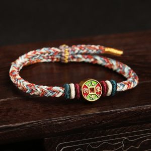 ❗❗❗A Flash Sale- Buddha Stones Colorful Rope Wealth Comes From All Directions Handmade Eight Thread Peace Knot Luck Bracelet Bracelet BS Colorful Rope(Wrist Circumference 12-20cm)