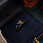 Buddha Stones Round Jade Pearl Bead Double Layer Copper Luck Adjustable Ring Ring BS 4