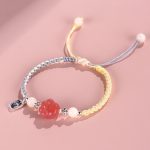 Buddha Stones Yanyuan Agate Cat Claw Paw White Bodhi Seed Fu Character Positive Braided Rope Bracelet Bracelet BS 3