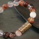 Buddha Stones White Crystal Red Hematoid Quartz Gold Rutilated Quartz Purple Phantom Protection Bracelet Bracelet BS 12