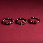 Buddha Stones Garnet Cinnabar Lucky Bead PiXiu Om Mani Padme Hum Rose Protection Ring Ring BS 1