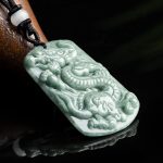 Buddha Stones Year of the Dragon Chinese Zodiac Dragon Jade Success Amulet Necklace Pendant Necklaces & Pendants BS 2