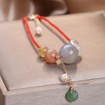 Buddha Stones Moonstone Sunstone Beads Peace Buckle Charm Healing Bracelet Bracelet BS 4