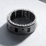 Buddha Stones Bagua Yin Yang Titanium Steel Balance Rotatable Ring Ring BS 9
