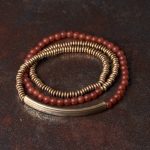 Buddha Stones Tibetan Various Agate Stone Copper Protection Triple Wrap Bracelet Bracelet BS 18cm Red Agate