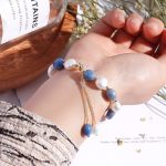 Buddha Stones Natural Blue Aventurine Crystal Pearl Bead Healing Bracelet Bracelet BS 2
