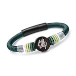 Buddha Stones Buddha Character Ebony Handcrafted Rope Bracelet Bracelet BS Dark Green 18cm