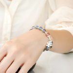 Buddha Stones Moonstone Strawberry Quartz Flower Healing Charm Bracelet Bracelet BS 2