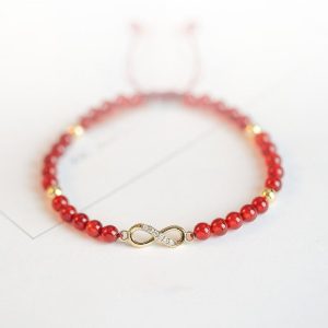 Natural Red Agate Endless Knot Four Leaf Clover Star Confidence String Bracelet Bracelet BS Endless Knot