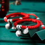 Buddha Stones 925 Sterling Silver Handmade Fu Character Lucky Money Bag Chinese Lock Charm Bell Lotus Copper Coin King Kong Knot Braided Kids Bracelet Bracelet BS 1