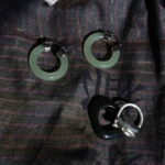 Buddha Stones Round Jade White Jade Prosperity Earrings Earrings BS 6