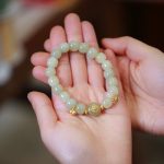Buddha Stones 925 Sterling Silver Plated Gold Natural Hetian Jade Luck Necklace Pendant Bracelet Set Bracelet Necklaces & Pendants BS 4
