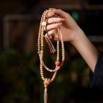 Buddha Stones 108 Beads Bodhi Seed Red Agate Deer Head Wisdom Mala Bracelet Mala Bracelet BS 3